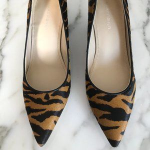 Tiger hair calf pumps